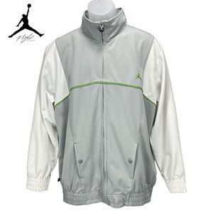 Jordan Flight Men XL Gray &‎ White Basketball Track Warmup Jacket Jumpman Logo